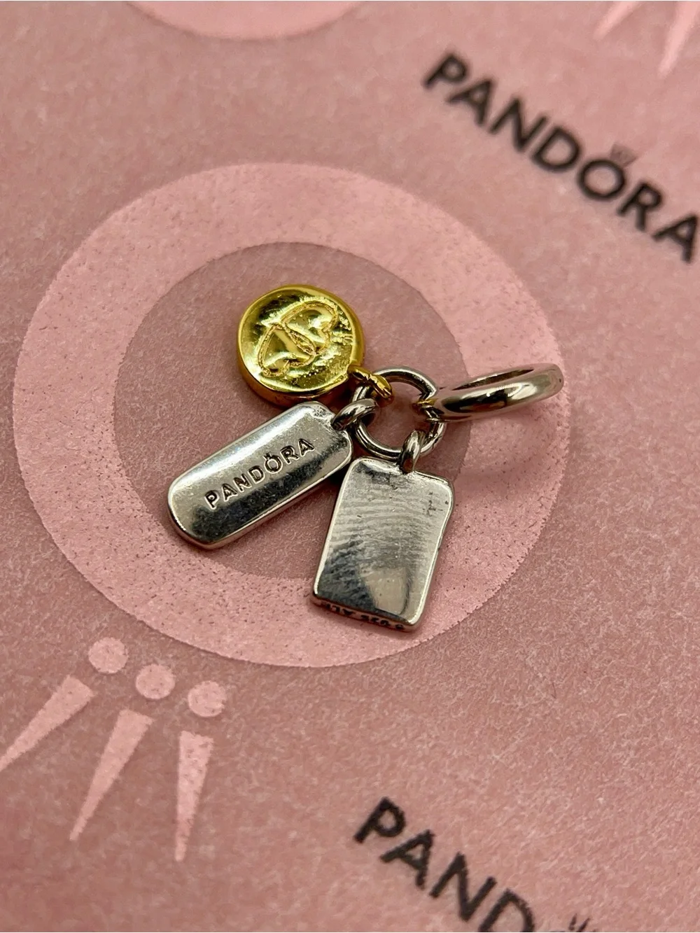 Pandora Friendship Triple Dangle Two-Tone Sterling Silver Charm 762243C01